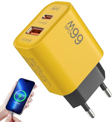 Krmoau laddare | 20 W laddare för smartphones – bärbar USB + PD uttagsadapter med snabbladdningsfunktion för resor hemma bil, smartphone surfplatta