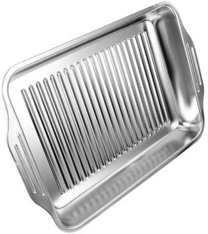 Abaodam Plateau à Poisson Acier Inoxydable Plat Rectangulaire pour Induction Rôtissoire pour Maison et Restaurant
