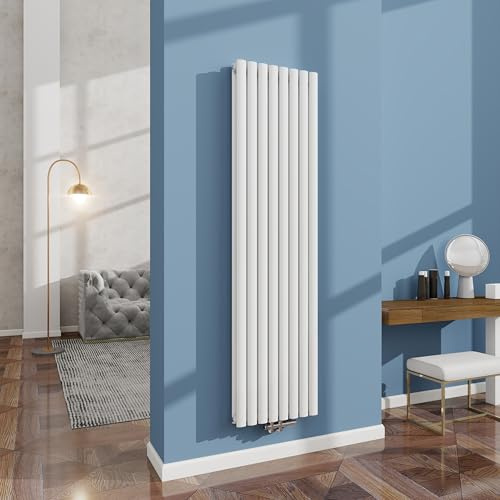 AICA Design Paneelheizkörper Röhren 1800x472mm Weiß 2103W Doppellagig Badheizkörper Mittelanschluss Vertikal Röhren Heizkörper