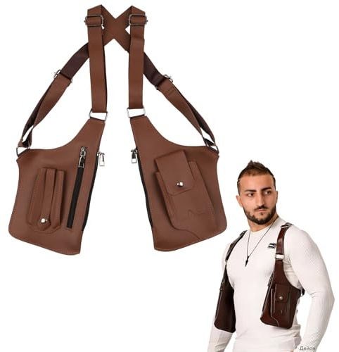 HONMINHUA Anti-Theft Hidden Underarm Shoulder Bag for Men and Women, Adjustable Double Shoulder Armpit Bag, Classic Shoulder Satchel for Travel, Daily Commute, Camping, Hiking