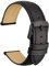 WOCCI 20mm Vintage Leder Uhrenarmband mit Schwarzer Schnalle, Ersatz Armbanduhr (Schwarz)