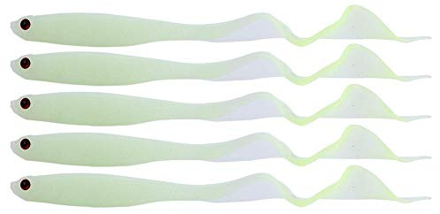5pcs Soft Fishing Lure Baits, 3D Artificial Simulation Jelly Lifelike Tackle Tool Baits(luminous)