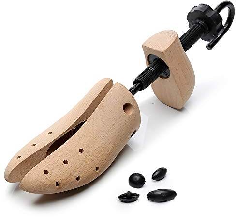 rismart Einstellbar Schuhspanner aus Buchenholz Holz Spiralfeder Schuhdehner aus Echt-Holz für Herren und Damen,L (1 set)/ 40EU-44EU