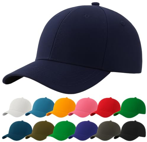 4sold Men Women 100% Baseball Cap Polo Style Classic Sports Casual Plain Sun Hat Hats Brass Navy Blue