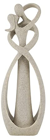 Trycooling Kissing Lovers Statue Abstract Sculpture Resin Statues for Home Decor Modern Home Office Desktop Shelf Bookshelf Decor (Sandstone, Small)