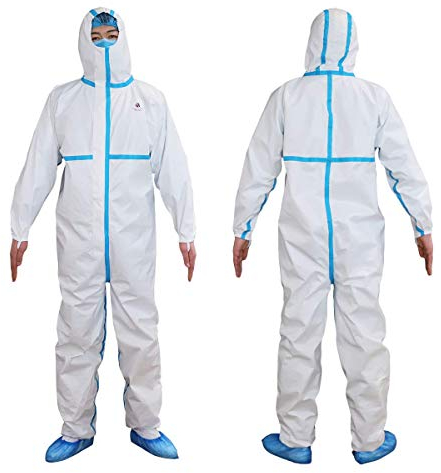 Combinaison de protection CAT. III Niveau 2 (ICU) type 3, 4, 5, 6 - Imperméable pour environnements médicaux et hôpitaux, blanc