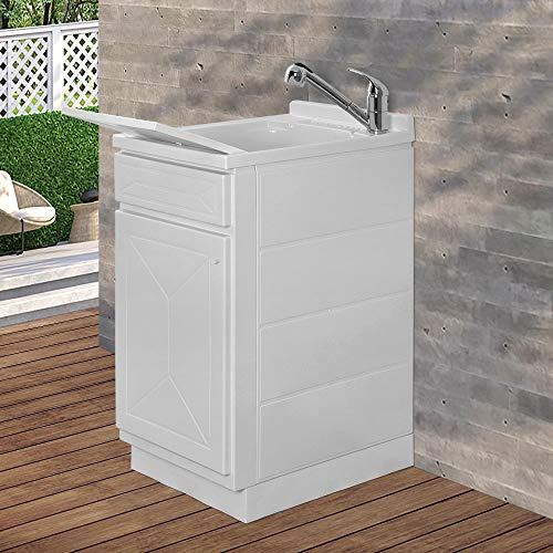 Mobile lavatoio in Resina, ideale per esterni e interni, 45x50-50x50-45x60-60x50-60x60, COMPLETO di asse lavaggio e kit sifone + piletta (45x60)