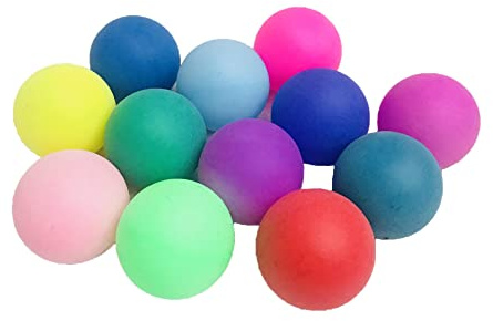 BigTree 12 Pack Coloured Table Tennis Balls Ping Pong Balls 40mm Plastic Halloween Christmas Decorations for Cat Dog Craft Party School Family Games Beginner Adult