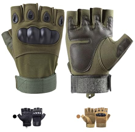 CubePlug Boys Breathable Padded Fingerless Motorcycle Gloves Half Finger Gloves for Cycling Hiking Climbing Outdoor Sports