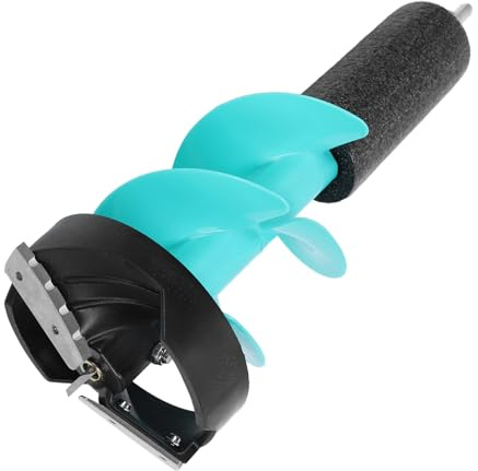 Taladro eléctrico para hielo, 6 pulgadas de diámetro, cuchillas incisivas, barrenas de hielo eléctricas de nailon de 17.7 pulgadas de longitud con taladro de posicionamiento, para pesca, suministros