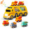 Daioller LKW Spielzeug für Kleinkind 2 3 4 5 Jahre,Reibung Power Spielzeug Auto mit Sound & Lichter, 5 in 1 Auto Kinder Transporter Spielzeug ab 1-6 Jahre Jungen und Mädchen