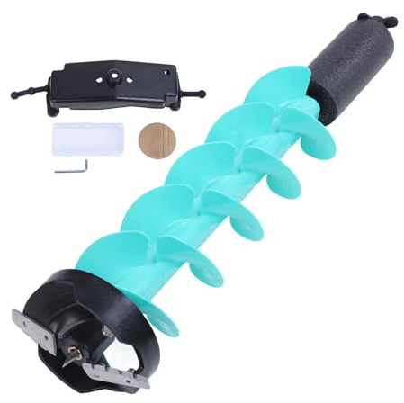 Eisfischen-Bohrer, Nylon, Elektrischer Eisbohrer, Stabiler, Schwimmender Eisbohrer mit 2 Klingen, Schrauben und Schraubenschlüssel für Eisfischer-Enthusiasten