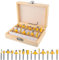 15 Stück Fräser für Oberfräse 6,35mm Schaft, Oberfräse Fräser set, Wolframkarbid Oberfräser mit Schaft 1/4 '', Oberfräser Set mit Holzkoffer für Holzbearbeitung