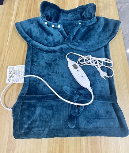 KNQZE Gewichtetes Heizdecke, Heizkissen mit 10 Wärmestufen, 4 Timer für Rücken Schulter Nacken, Waschbar Wärmekissen für Rückenschmerzen und Nackenschmerzen, Geburtstagsgeschenk für Frauen Männer