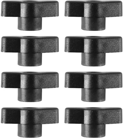 Enwye Lot de 8 poignées de serrage à dégagement rapide, vis et écrous, poignée en T en plastique torsadée à la main (longueur M8/36 mm)