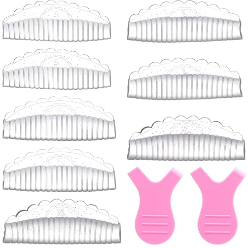 Ptwola 10 almohadillas autoadhesivas para lifting de pestañas, reutilizables, de silicona, semipermanentes, para todas las formas de ojos, salón y hogar
