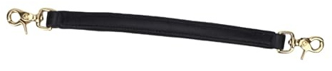 Dilwe Sangle de Maintien de Selle, Cuir avec Boucle en Laiton, Aide à l'équitation pour Les Cavaliers Débutants et l'entraînement des Jeunes (Black)