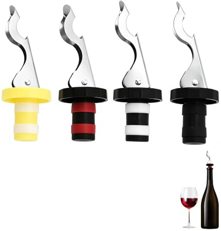 Larebidtex 4 Piezas Tapón de Champán a Prueba de Fugas, Tapones Reutilizables para Botellas de Vino - para Conservar Cerveza, Champán y Bebidas Alcohólicas Durabilidad