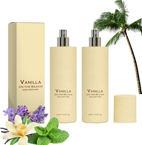 Brume Capillaire Et Corporelle À La Vanille Et À La Noix De Coco, Brume Capillaire Et Corporelle Au Lait De Coco, Vaporisateur De Parfum À La Vanille Pour Femmes Et Hommes, Botaniques (2PCS)