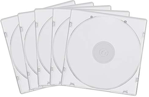 Lucky Monet 10 Pack 5.2mm CD Case Slim Single Super Clear PP Poly Plastic CD DVD R CDR Case Disc Storage Wallets with Outer Sleeve