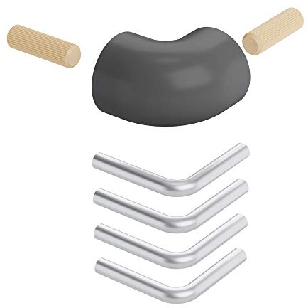 DOLLE Eckverbindungs-Set 90° Verbinder für Handlauf & Edelstahl-Füllstäbe nur kompatibel mit dem Brüstungsgeländer der Mittelholmtreppe Boston Anthrazit (RAL 7016)