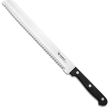 Humbee 10 Inch Serrated Bread Knife, Premium Stainless Steel Blade with Wave Edge, Full Tang Handle, Razor Sharp Knife for Bread, Durable Professional Kitchen Knife