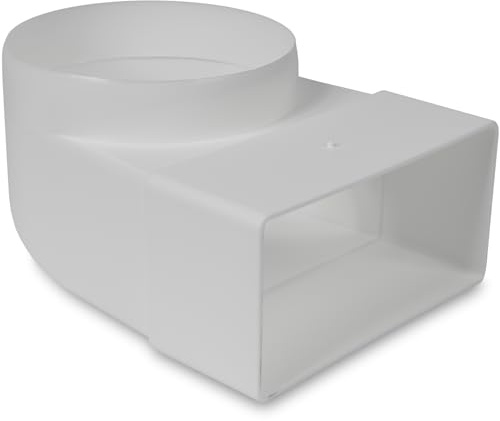 Repa Market 90° Grad 110 x 55 mm auf Ø100 mm Rechteckiger Flachkanalverbinder für Rundrohranschluss - Klima, Lüftung, Heizung, Kühlung - Runde Rohr und Flachkanal Verbinder/Adapter für Bad, Küche