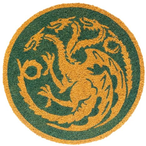 Grupo Erik Kokosmatte Fußmatte Game of Thrones House of The Dragon - Schmutzfangmatte 50x50 cm - Runde Fussmatte Lustig - Türmatte Innen Game of Thrones Merch