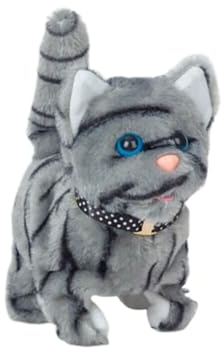 LICHENGTAI Elektronisches Haustier Katze Spielzeug mit Leine der Läuft und Wackelt, Süße Katze Kuscheltier Elektrischer Plüschtier Geschenke für 2 3 4 5 Jahre Alte Mädchen Jungen