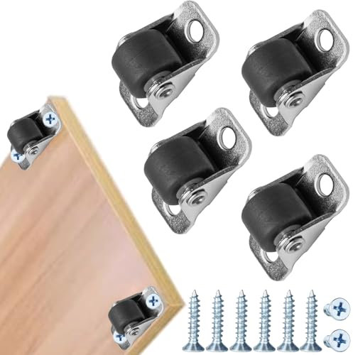 Ruedas para Muebles Rueditas para Electrodomésticos Pequeños de Goma Mini Ruedas Fijas con Placa de Acero para Electrodomésticos,Muebles,Caja de Almacenamiento,4 Piezas,Negro