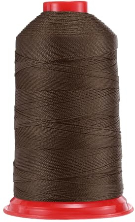 QUARKZMAN 700 Iarde Filo da Cucire in Nylon Legato Dimensione 840D/3 Filo da Cucire Pesante in Nylon per Tappezzeria per Esterno per Pelle Jeans E Tessitura Artigianale Marrone