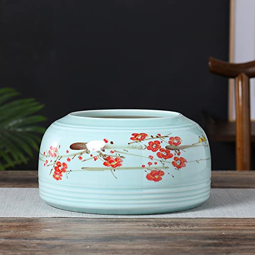 MYUYEE Pot de Fleurs en céramique Jingdezhen Peint à la Main Pie grimpante Prunier orchidée chlorophytum Balcon Table Chinoiserie Plantes Vertes fleursB,