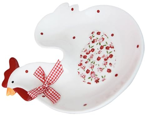 Amosfun Assiette à Dessert en Céramique Forme Poulet pour Service de Biscuits et Chocolat Plateau de Présentation Alimentaire Petite Assiette