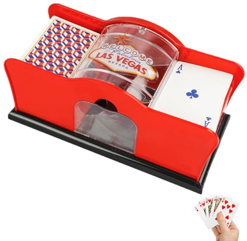 Byeaon Manuale del mescolatore di carte, mescolatore manuale | Macchina per mescolare le carte da poker | Mescolatore di per Blackjack Poker 2 mazzi di da gioco gratuiti Miscelatore di