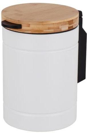 Relaxdays cubo para cosméticos de pared (baño), 3 l, blanco/natural