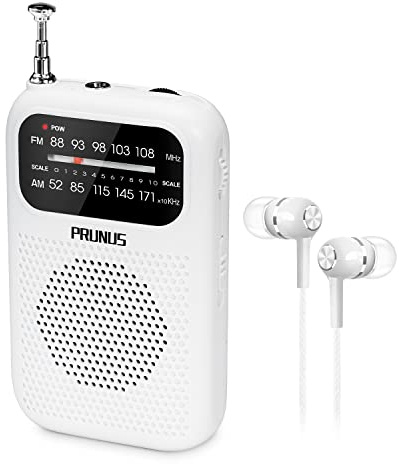 PRUNUS J-777 Pocket Radios Portable AM FM Small Personal Radio with Best Reception, AAA Battery Operated Transistor Radio with Headphone & Speaker for Walk/Jogging/Camping