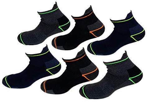 Lucchetti Socks Milano Calze da lavoro altezza caviglia cotone 6 PAIA rinforzate punta e tallone per scarpe antinfortunistiche alta resistenza (43-46, 6 PAIA)