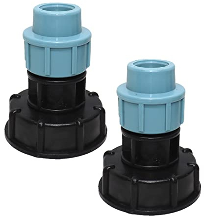 IBC Tank Connector S60x6 Thread Adapter, 20mm Straight Hose Fitting | Garden Water Butt Plastic Connector for Water Tank & Hose Connection