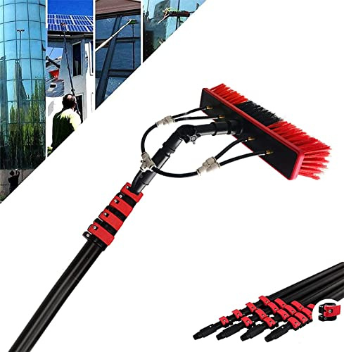 Professional Window Cleaner Window Cleaning Tool with Extension Pole 30FT/9M Telescopic Window Washing Equipment with Bendable Head for Cleaning Home Windows Glass Cars solar panel cleaning kit