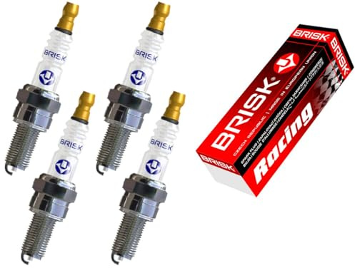 BRISK Silver BR10YS-9 1521 Bujías de Encendido Benzin LPG CNG Autogas, 4 piezas