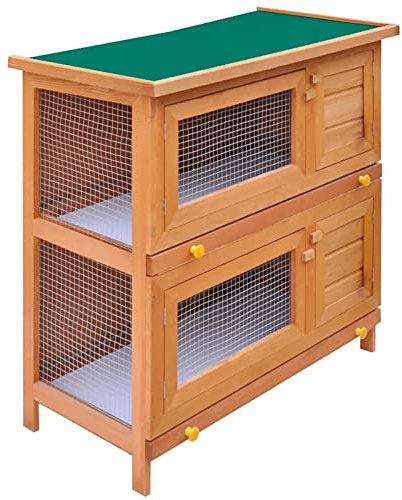 Camerina Kaninchenstall Kleintierhaus Hasenstall 4 Türen Holz Kaninchenstall DraußEn Winterfest