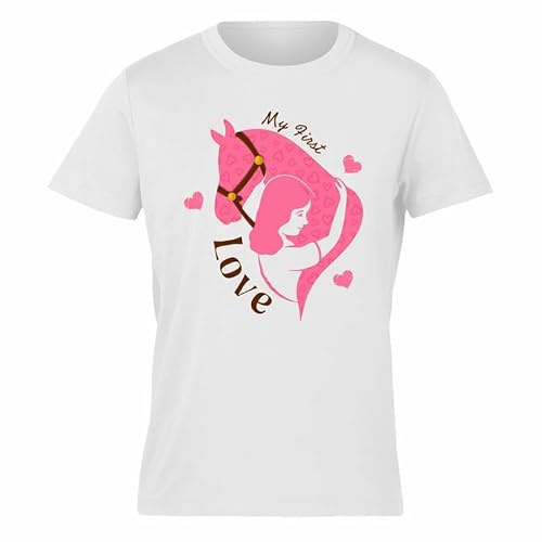 Varsany Personalised My First Love Clothes Horse T Shirt, Horse Gifts for Girls, Kids Horse Riding Clothes, Girls Horse Riding Clothes, Horse Riding Clothes for Kids, Horse Gift, Horse Lover Gifts