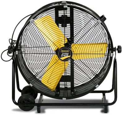 Garland Ventilador industrial TURBO 24S-V23 -Ventilador profesional de suelo para taller, almacén, oficina o casa, 260 W y 131,6 m3/min.