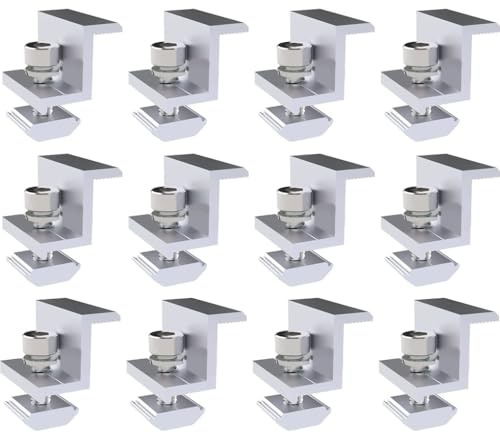 Kellegour 12Stück Solarmodul Halterung Endklemme,Solarpanel Halterung Endklemme,Befestigung Solarmodul,Solar Endklemme Verstellbare,für Dächer,Boote,Wände,Wohnmobile(30mm)