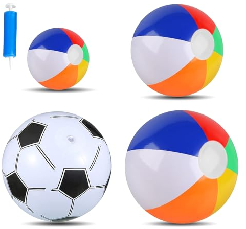 Raxfekro 4 Stück Wasserball Aufblasbar 16cm, 30cm, 35cm, 36cm Aufblasbare Strandbälle wasserbälle Schwimmbad Spielzeug Wasserball für Beach Balls Pool Party Wasserspielzeug