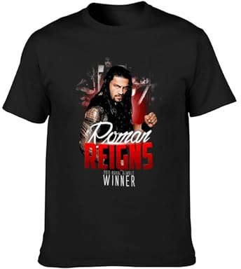 Roman Reigns Black and White Photo Lucky Half Sleeve City Prom T-Shirt Black L