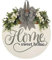 Seyrnicay Home Sweet Home Wreaths, Spring Welcome Sign, Summer Front Porch Wreath, Round Wood Hangings Sign for Spring Door Decor