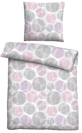 Traumhaft schlafen - Castell - Markenbettwäsche Thermo-Fleece Bettwäsche 0360445 Kreise