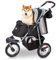 Innopet Comfort Air Eco Hunde- & Katzenbuggy Schwarz/Silber - Hundewagen mit 12 Luftreifen - Einhändig faltbarer Hundebuggy, reflektierende Streifen & Aufbewahrungsorganizer - Recycelter Nylonstoff