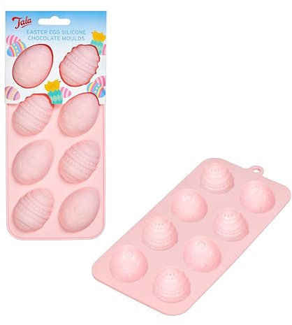 Tala Silicone Easter Egg Chocolate Mould – Makes 8 Chocolates, Ideal for Homemade Gifting, Chocolates, Confectionery, and Ice Cubes, Easy Release & Non-Stick